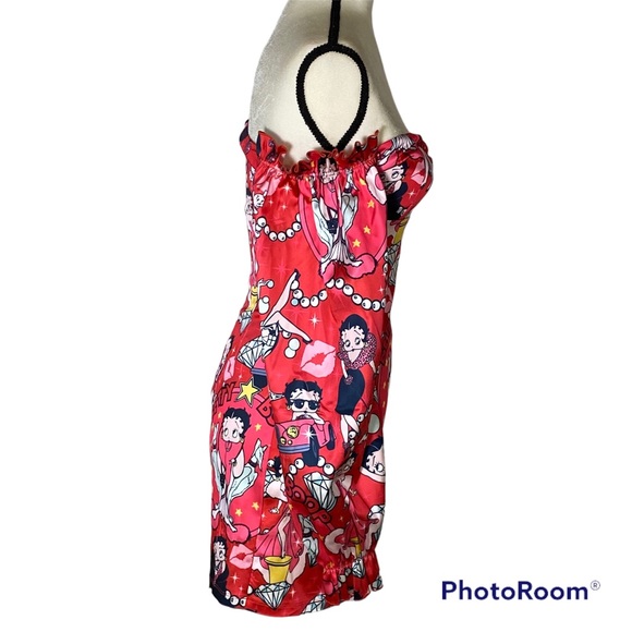 NWT Dolls Kill X Betty Boop Red Satin Dress Small Pin Up Girl Style Lover Catch - Picture 4 of 7